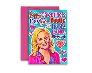 leslie knope inspired galentine's day card parks and recreation parody valentine's day card 5x7 inches w/envelope