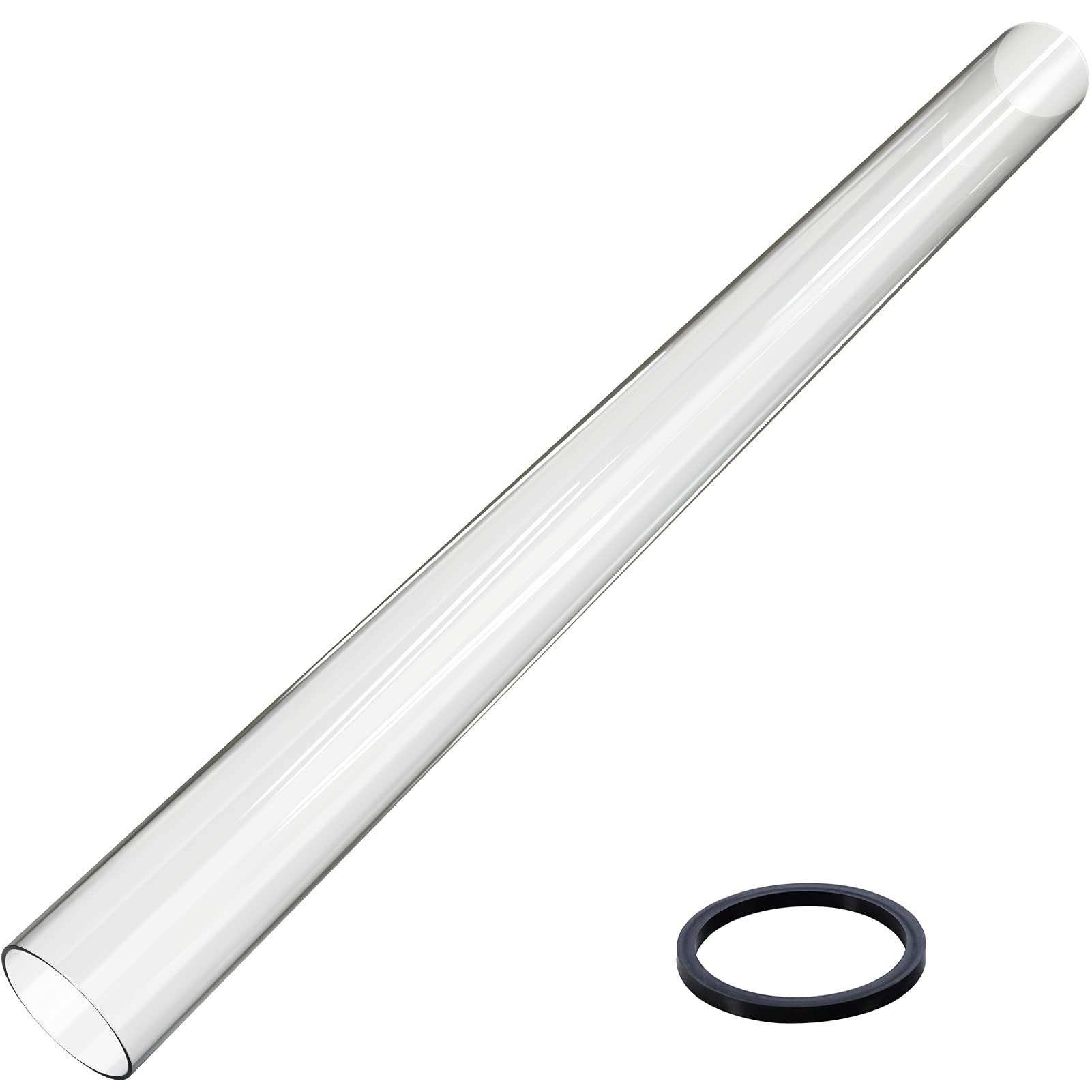 Patio Heater Glass Tube Replacement, 49.5 x 4" Patio Heater Replacement Parts with Ring, Outdoor Heater Replacement Parts for 4-Sided Pyramid Heater, Glass Tube Patio Heater for Hiland, fire sense