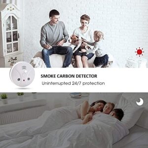 3 Pack Combination Smoke and Carbon Monoxide Detector Battery Operated, Travel Portable Photoelectric Fire&Co Alarm for Home, Kitchen