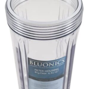 Bluonics Triple Whole House Water Filter for City & Well Water 3 Stage Home Water Filtration System with 4.5" x 20" Sediment and Carbon Filters. 1 Inch Inlet Outlet Connections