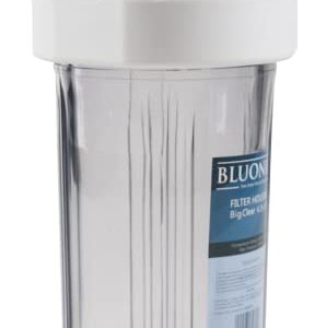 Bluonics Triple Whole House Water Filter for City & Well Water 3 Stage Home Water Filtration System with 4.5" x 20" Sediment and Carbon Filters. 1 Inch Inlet Outlet Connections