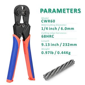 iCrimp Wire Rope Cutter for upto 6mm Wire Rope,Bicycle Cable,Aircraft Cable,Copper Cable,Piano Wire(CWR60)