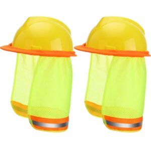willbond 2 pieces hard hat sun neck shield hard hat sunshade high visibility sun shade for full standard brim safety helmets construction and landscaping