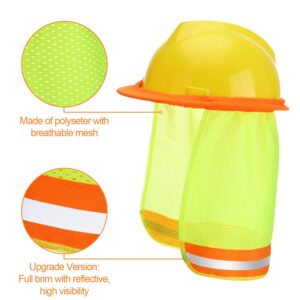 WILLBOND 2 Pieces Hard Hat Sun Neck Shield Hard Hat Sunshade High Visibility Sun Shade for Full Standard Brim Safety Helmets Construction and Landscaping