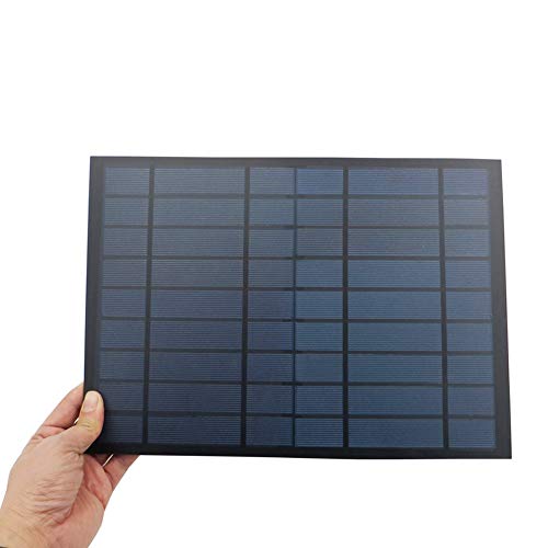 Treedix 9V 10W Polysilicon Solar Panel Glue Solar Cell Battery Charger DIY Solar Product Mini Small Solar Panel Module Kit Polycrystalline Silicon Encapsulated in Waterproof Resin (10W)