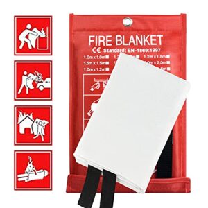 fire blanket fire guardian blanket and fire blanket fire suppression blankets for kitchen, bedroom, people- energency safety (40"x40") (white (1pack))