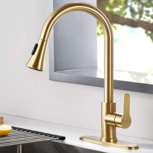 amazing force gold kitchen faucet modern pull out kitchen faucets stainless steel single handle kitchen sink faucet with pull down sprayer 3 hole kitchen faucet mixer tap 1.8 gpm