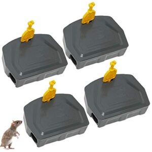 redtop mouse trap bait station refillable indoor outdoor pet safe (black)