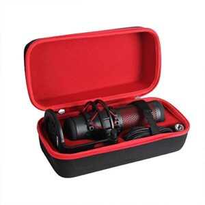 hermitshell hard travel case for hyperx quadcast - usb condenser gaming microphone (red+black)