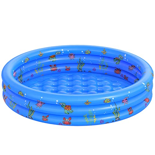 Garden Round Inflatable Baby Swimming Pool, Portable Inflatable Child/Children Little Pump Pool,Kiddie Paddling Pool Indoor&Outdoor Toddler Water Game Play Center for Kids/Girl/Boy