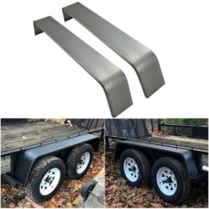 jmtaat heavy duty unpainted steel diamond fenders tread plate tandem axle trailer 10-1/4"x72-7/8"x13" | (2 fenders)