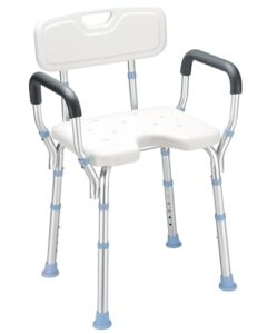 oasisspace heavy duty shower chair with back and arms 300lb, bathtub chair with handles - medical tool free shower cutout seat for handicap, disabled, seniors & elderly