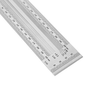 Precision Marking T-Rule Stainless Steel T Type Hole Ruler Scribing Gauge Marking Measuring Tool with Automatic Pencil 200mm/300mm/400mm(200mm)