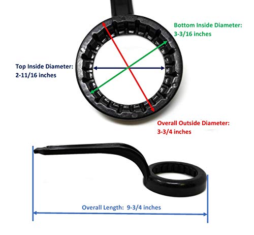 JSP Manufacturing Wrench for 70mm Lids fits Rieke™ Caps used on 5- and 6-Gallon API Kirk Samson Stacker Water Storage Pool Chlorine Containers Carboys