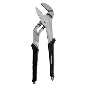 olympia tools 12-inch tongue and groove pliers, straight jaw pliers with cushion grip, 7 jaw positions, 2.7" jaw capacity