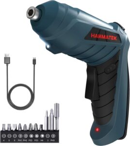 hanmatek rechargable cordless screwdriver kits with straight and pistol style powerful electric screwdriver small screw guns