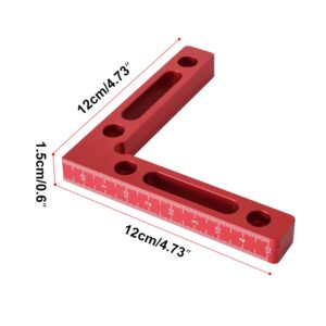 Mocoum Aluminium Alloy 90 Degree Positioning Squares 4.7" x 4.7"(12x12cm) Right Angle Clamps Woodworking Carpenter Tool Corner Clamping Square for Picture Frame Box Cabinets Drawers