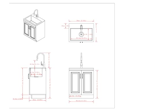 SIMPLIHOME Darwin Contemporary 28 Inch Deluxe Laundry Cabinet with Pull-out Faucet and Stainless Steel Sink in White, For the Laundry Room and Utility Room