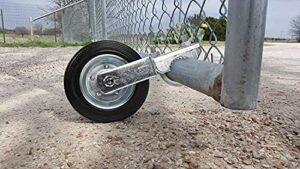 mofeez gate wheel for metal swing gate with 1-5/8" thru 2" gate frames, gate support wheel for chain link fence, prevent gate from dragging