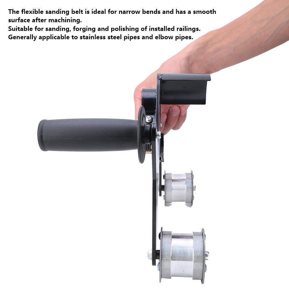 Mini Belt Sander, Portable Handle Round Tube Belt Sanders Polisher Grinding/Polishing Machine Multifunctional Grinder Polisher for Stainless Steel