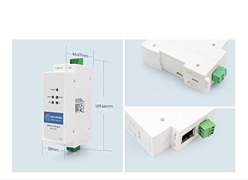 USR-DR301 DIN-Rail RS232 Serial to Ethernet Converter Tiny Size RS232 Ethernet Serial Device Server Supports Websocket