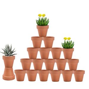 vensovo 3 inch terra cotta pots with drainage - 20 pack clay flower pots, succulent nursery pots great for plants, crafts, wedding favor
