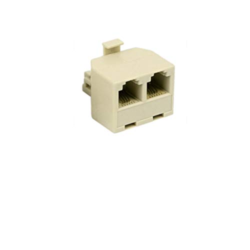 VISTRIC Phone Line Splitter, RJ11 Male Plug to Dual Female Sockets, Plug in Wall Jack, Split one Line for 2 Devices. Works with Telephones, Fax-Machines, Answering-Machines, Cordless-Phones. 1-Unit.