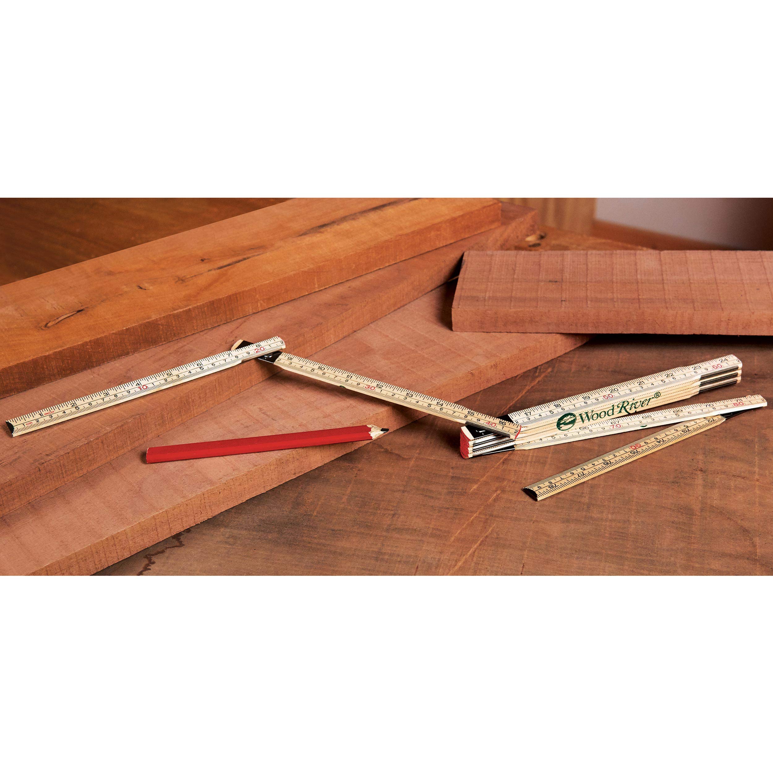 WoodRiver Folding Rule Inches and Centimeters 6 Foot Long