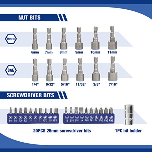 WORKPRO 70-Piece 1/4" Drive Socket Set with Quick-Release Ratchet, Metric and SAE for Auto Repairing & Household, W003068A