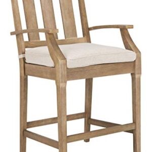 Safavieh Couture Patio Collection San Salvador Natural and White 25-inch Bar Stool (Set of 2)