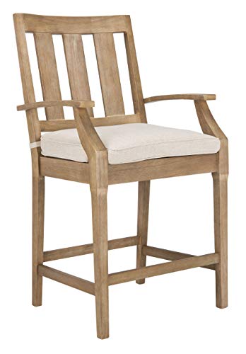 Safavieh Couture Patio Collection San Salvador Natural and White 25-inch Bar Stool (Set of 2)