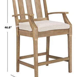 Safavieh Couture Patio Collection San Salvador Natural and White 25-inch Bar Stool (Set of 2)