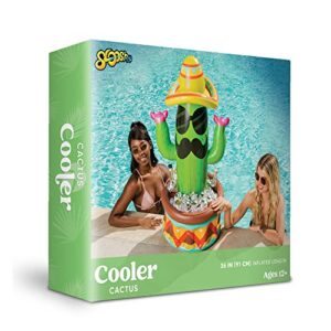 JOYIN 36" Inflatable Cactus Cooler with Sombrero Hat for Fiesta, Cinco de Mayo Party Supplies, Inflatable , Pool Party Decoration