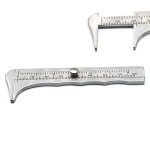 aaprotools handy sliding gauge stainless steel vernier caliper ruler measuring tool double scales mm/inch mini pocket ruler 80mm