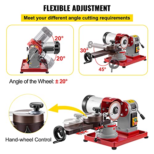 Mophorn Circular Saw Blade Sharpener 5" Grinding Wheel Size, Rotary Angle Mill Grinding Machine 370W, Saw Blade Sharpener Machine for Carbide Tipped Saw Blades