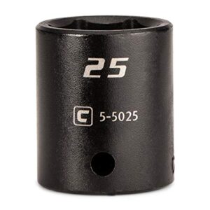 capri tools shallow impact socket, 1/2-inch drive, 6-point, metric (25 mm)