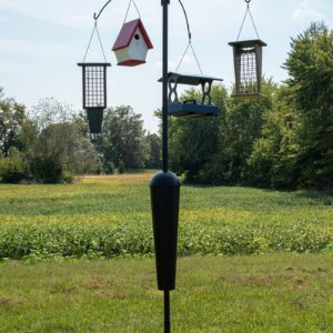 Squirrel Stopper Sequoia Squirrel Proof Pole System with 4 Hanging Stations - Bird Feeder Pole System Only