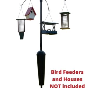 Squirrel Stopper Sequoia Squirrel Proof Pole System with 4 Hanging Stations - Bird Feeder Pole System Only