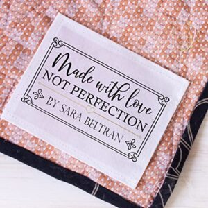 made with love not perfection - personalized quilt labels