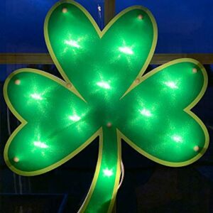 Impact Innovations Shamrock Lighted Window Decoration Indoor Outdoor Use 14” x 12.5”