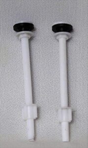 six inch nylon toilet seat bolts with rubber washers for raised toilets.