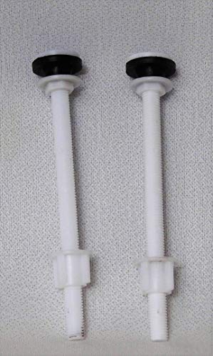 Six inch Nylon Toilet Seat Bolts with Rubber Washers for Raised Toilets.