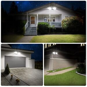 LEPOWER 3000LM LED Flood Light Outdoor, Switch Controlled LED Security Light, 28W Exterior Lights with 2 Adjustable Heads, 5500K, IP65 Waterproof for Garage, Yard, Patio