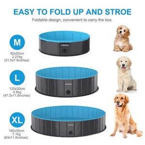 lunaoo Foldable Dog Pet Pool Portable Kiddie Pool for Kids, PVC Bathing Tub, Outdoor Swimming Pool for Large Small Dogs