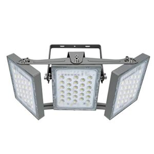 stasun led flood light outdoor, 150w 13500lm outdoor lighting with 330° lighting angle, 5000k, 3 adjustable heads, ip66 waterproof led exterior security area lights for yard, stadium, parking lot