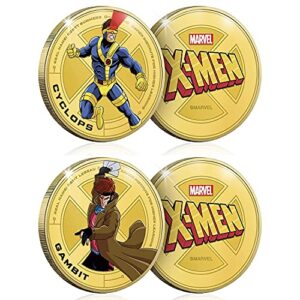 FANTASY CLUB Complete Pack The Official X Men Commemorative Complete Collection – 12 Coins/Medals of The Most Memorable Characters from The Best Loved Films. Au Plated and Colored + Decorative Album.