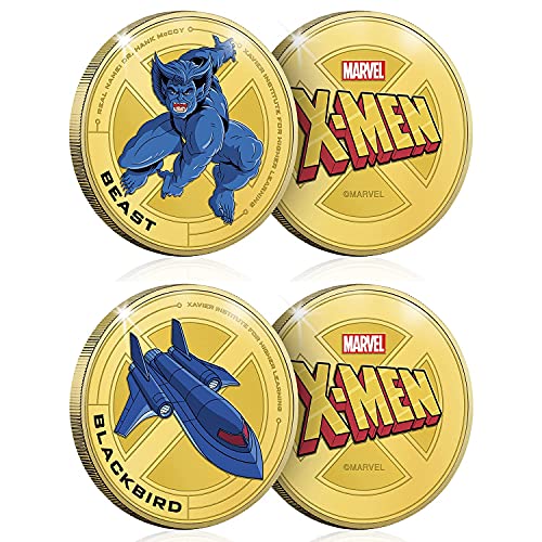 FANTASY CLUB Complete Pack The Official X Men Commemorative Complete Collection – 12 Coins/Medals of The Most Memorable Characters from The Best Loved Films. Au Plated and Colored + Decorative Album.