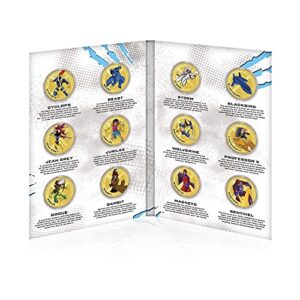 FANTASY CLUB Complete Pack The Official X Men Commemorative Complete Collection – 12 Coins/Medals of The Most Memorable Characters from The Best Loved Films. Au Plated and Colored + Decorative Album.