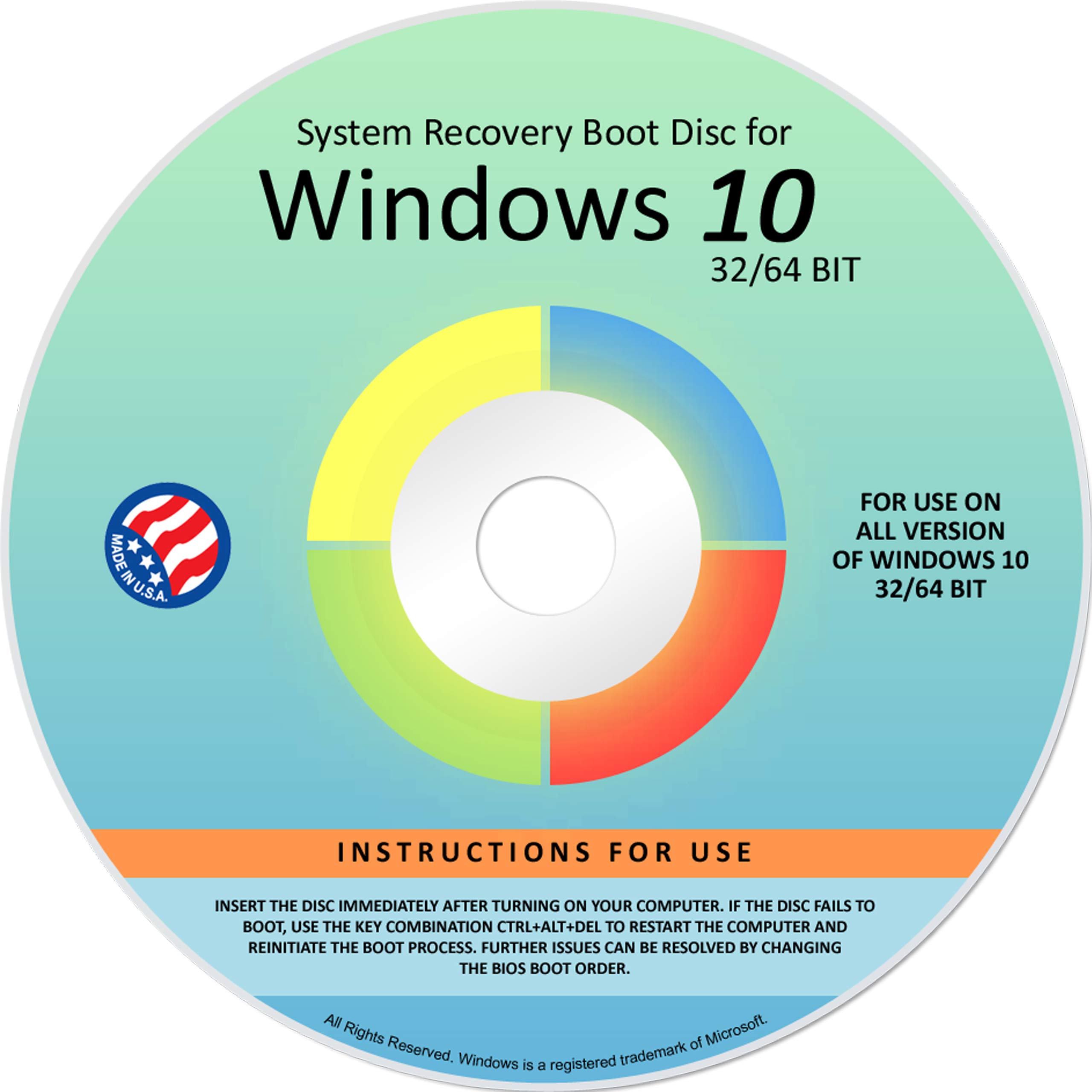 Ralix Reinstall DVD For Windows 10 All Versions 32/64 bit. Recover, Restore, Repair Boot Disc, and Install to Factory Default will Fix PC Easy!