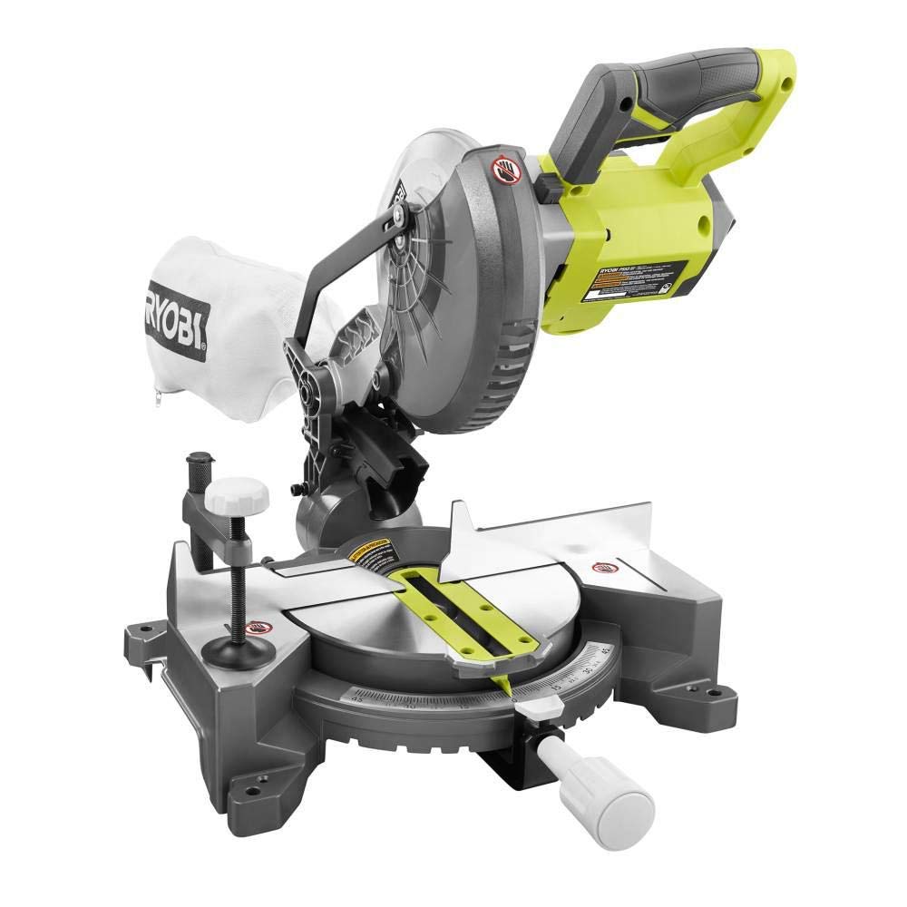 RYOBI 18-Volt ONE+ Cordless 7-1/4 in. Compound Miter Saw (Tool Only) with Blade (Renewed)